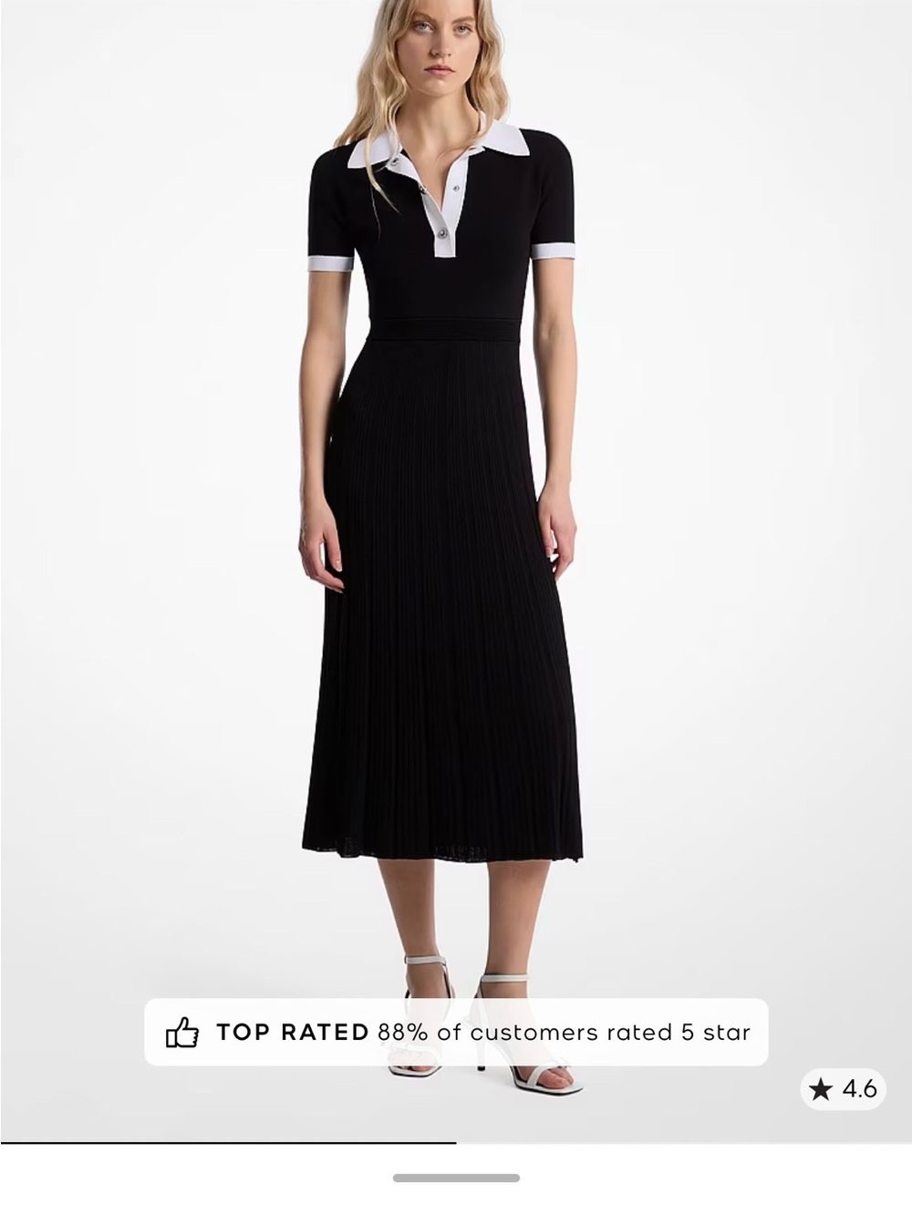 Michael Kors Black and White Polo Midi Dress